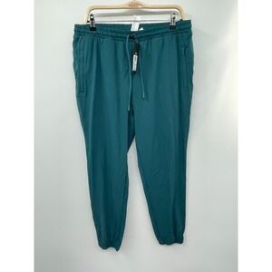Fabletics All Day Jogger Women's Large Green Abyss Drawstring Waist Tapered NWT
